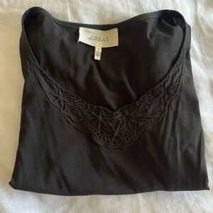 The Great black short sleeve top